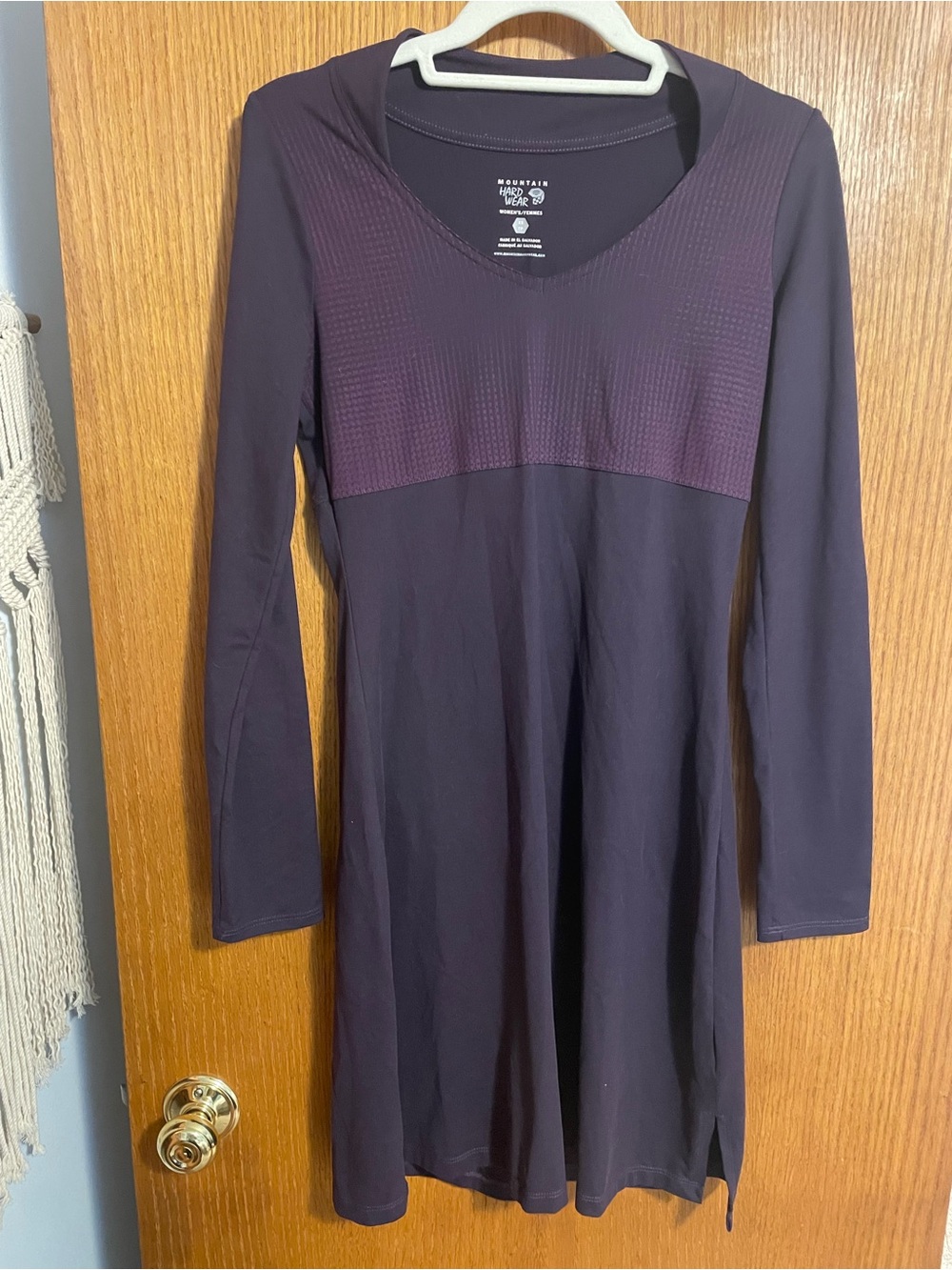 Mountain Hardware Butter Long Sleeve Dress Purple Sz XS